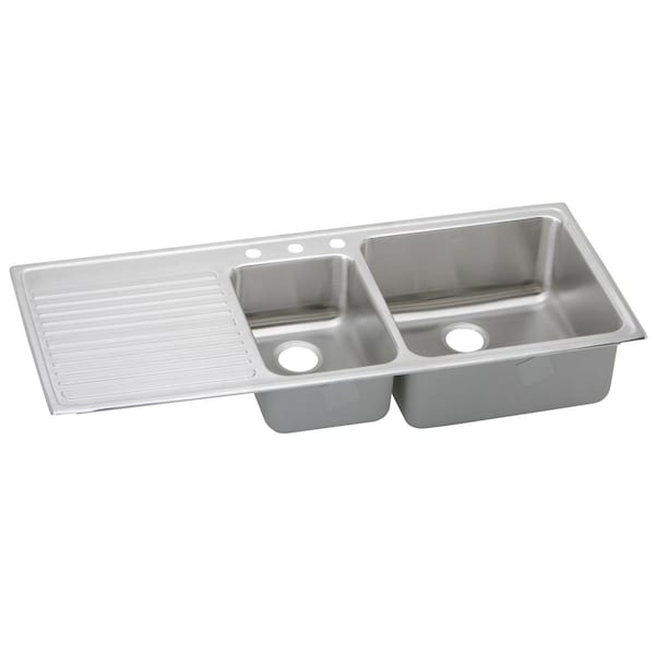 Lustertone Stainless Steel Double Bowl Top Mount Sink